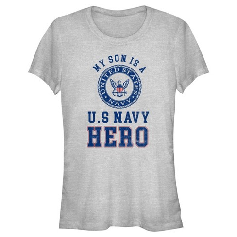 Juniors Womens United States Navy Distressed My Son Is a Hero T-Shirt - image 1 of 4