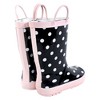 Hudson Baby Infant Girl Rain Boots, Black Dot Pink - 3 of 4