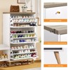 3 Flip Drawers Shoe Rack Bench Wood Storage Standing Cabinet Organizer Entryway - 4 of 4