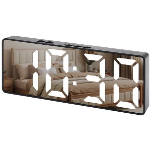 REGALWOVEN Dimmable LED Alarm Clock Dual Alarms Voice Control 6.3"L x 1.2"W x 2.4"H1 Pc - 1 of 4