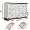 Farmhouse 6 Drawer Dresser, 47.2" Rustic Wood Chest, Storage Organizer with Base for Bedroom Living Room-3irtyhousy - 4 of 4