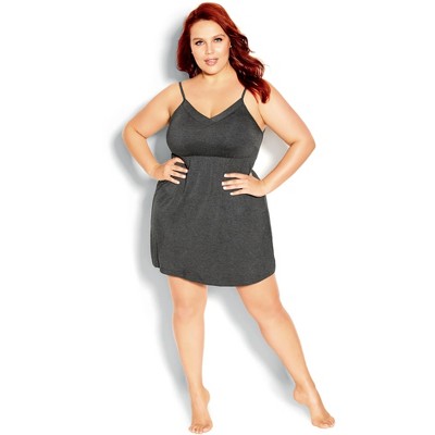 Women's Plus Size Carrie Chemise - charcoal | CITY CHIC