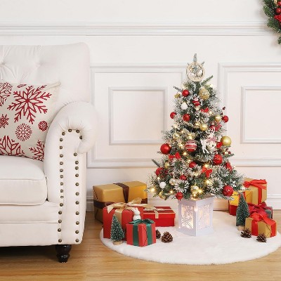 Christmas Tree with 78 Multi-Color  Lights, 3 Ft Pre-Lit Artificial Christmas Decoration