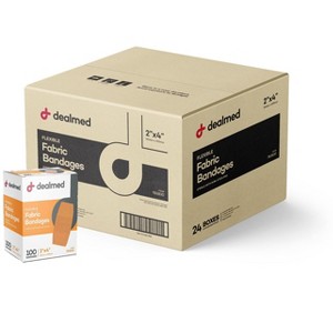 Dealmed 2" x 4" Fabric Bandage Adhesive with Non-Stick Pad, Latex Free Wound Care - 1 of 4
