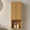 VYNXARIA 59" Tall Wall-Mounted Storage Cabinet for Small Spaces in Corolla Oak Finish. - 3 of 4