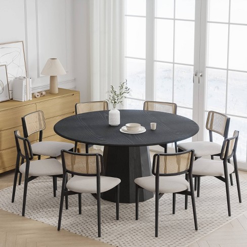 Dovelina 60&quot; Round Dining Table Modern Wood Kitchen Table Dining 