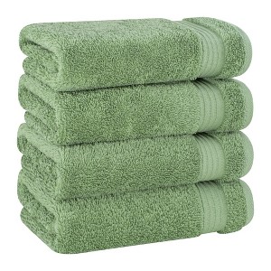 American Soft Linen Turkish Premium Quality 100% Cotton 4 Piece Hand Towel Set, Soft Absorbent Quick Dry Bath Towels for Bathroom - 1 of 4