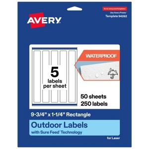 Avery Outdoor Waterproof Labels, 9.75" x 1.25" Rectangle - 1 of 4