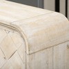 60" Luxury Multi-Functional Sideboard with Woven Slat Doors, Step Design, Solid Wood Veneer for Living Room, Hallway or Study - 4 of 4