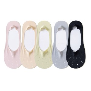 Anna-Kaci 5 Pairs Women Low Cut No Show Socks Breathable Stretch Knit Liner Design Anti-Slip Heel Grip for Flats and Loafers - 1 of 4