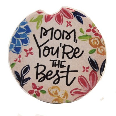 Car Coaster 2.5" Mom, You're The Best Car Coaster Absorbent Flowers  -  Coasters