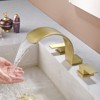 Cobbe Bathroom Faucet Double Handle 3-Hole 8-Inch Widespread Vanity Sink Faucet Brushed Gold - 4 of 4