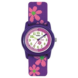 Kid's Timex Watch with Floral Strap - Purple/Pink T89022XY - 1 of 3