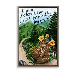 Stupell Industries Into The Forest I Go Quote Floating Frame Canvas Art - 1 of 4
