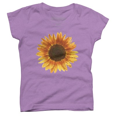 Girl's Design By Humans Sunflower By Maryedenoa T-Shirt