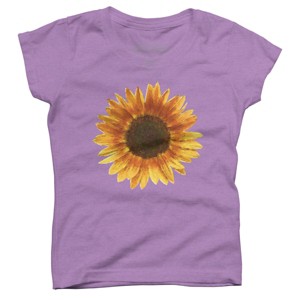 Girl's Design By Humans Sunflower By Maryedenoa T-Shirt - 1 of 3