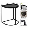 Kate and Laurel Dorrah Half Circle MDF Side Table, 18x16x22, Black - 2 of 4