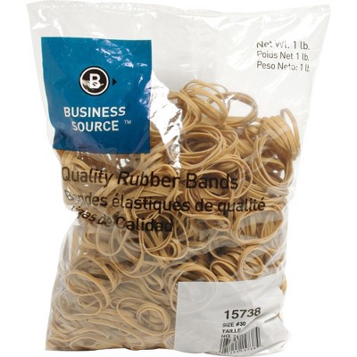 Business Source Rubber Bands Size 30 1 lb./BG 2"x1/18" Natural Crepe 15738