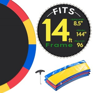Yescom Trampoline Mat & Pad Replacement Kit with 96V-Ring Fits 14 ft Trampoline Frame - 1 of 4