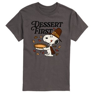 Men's - Peanuts - Dessert First Snoopy Short Sleeve Graphic T-Shirt - 1 of 4