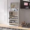 Vynxaria White Vertical Shoe Cabinet with 3 Mirrors for Entryway and Bedroom - 3 of 4