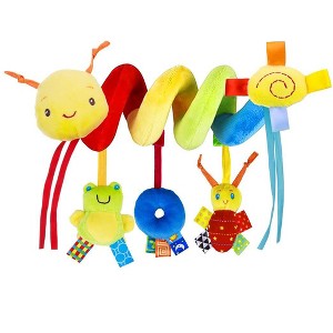 Itopfox Baby Crib Hanging Rattles Toys - Infant Worm Crib Bed Around Rattle Bell Cartoon Insect Spiral Hanging Toy for Stroller Car Seat - 1 of 4