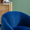 Velvet Fabric Swivel Accent Armchair Barrel Chair With Black Powder Coating Metal Ring,Blue - 3 of 4