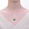 Guili Sterling Silver 14K Gold Plated Necklace with Green Cubic Zirconia Double Heart Pendant for a Romantic and Elegant Touch - 3 of 3