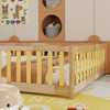 Sapphtopaz Kids Bed Frame, Rubber Wood Floor Bed with Safety Guardrails for Toddlers & Kids' Bedrooms (Twin/Full Size) - 3 of 4