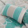 Sapphtopaz Printed Cotton Sateen Comforter Set – Oversized Floral Print Bedding with Bed Skirt, Shams & Decorative Pillows, 7-Peice Quilt Bedding Set - 3 of 4