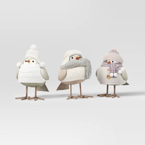 3pk Christmas Fabric Bird Decor White - Wondershop™ - 1 of 4