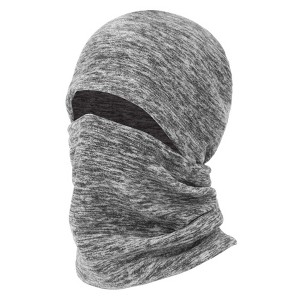 Balaclava Ski Face Mask, Winter Cold Weather Windproof Hooded Scarf Hat with Neck Warmer, Cycling UV Protector for Women Men Grey - 1 of 4