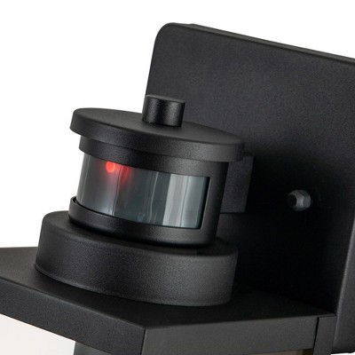 Matte Black Motion Sensor Outdoor Wall Lantern Set