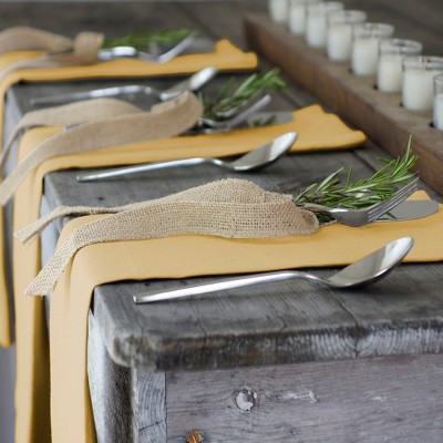 Antique Gold Linen Fabric Napkin Set of Four