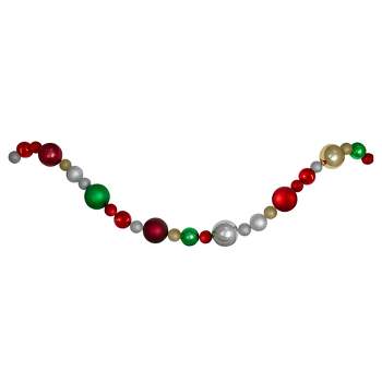 Northlight 6' Traditional Colored Shatterproof Ball Artificial Christmas Garland - Unlit