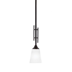 Toltec Lighting Uptowne 1 - Light Pendant in  Dark Granite with 4.5" Square White Muslin Shade - 1 of 1