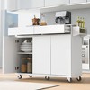 Whisen Kitchen Island with Drop Leaf,Spice Rack, Towel Rack and 2 Drawers - 4 of 4