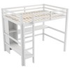 Sapphtopaz Wood Full Size Loft Bed with Multifunction Shelves&Desk, Space-Saving Bed Frame with Ladder&Guardrail, Full Loft Bed for Teens&Kids - 3 of 4
