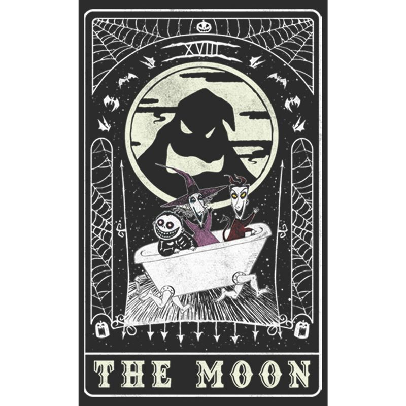 Women's The Nightmare Before Christmas Halloween Oogie Boogie and his Boys Moon Tarot Card T-Shirt, 2 of 5