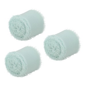 Unique Bargains DIY Crafts Party Gift Wrapping Fringe Chiffon Silk Ribbon 3 Rolls - 1 of 4