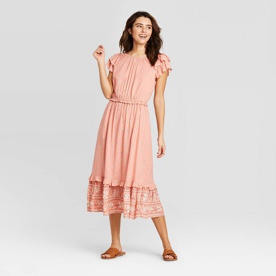 ruffle dress pink