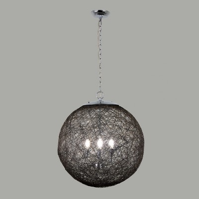 Chrome Orb 3-Light Chandelier with Mesh Design