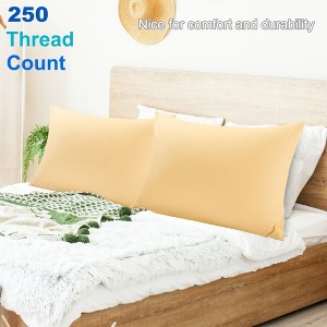 PiccoCasa Breathable Soft Comfortable Sold Cotton Zippered Pillowcases 2 Pcs - 1 of 4