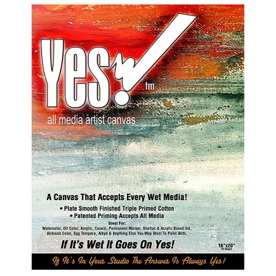 Yes! Canvas All Media Cotton Canvas Pad 16x20" 10 Sheets, Off-White