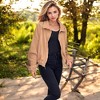 Amaryllis Women's Zip-Up Fleece Jacket with High Collar Cozy Long Sleeves Elastic Hem Oversized Fit Warm Outerwear - 4 of 4