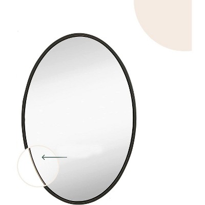 Hamilton Hills 24x36 Inch Oval Black Framed Wall Mirror