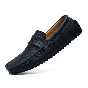 Santimon Men's Classic Penny Moccasin Loafers Slip On Casual Dress Boat Shoes Black - 1 of 4