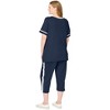 Woman Within Plus Size Contrast Stripe Capri Set - 3 of 4