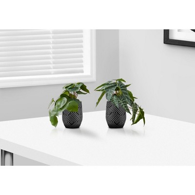 NicBex Artificial Plant Set Of 2, Fake Plants in White Pots, Tabletop Faux Plants Indoor for Living Room/Office/Windowsill Decor