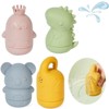 Baby water shower toys set, bath water toys, parent-child interactive toys, 4 pieces (ocean color) safe soft rubber material - 4 of 4